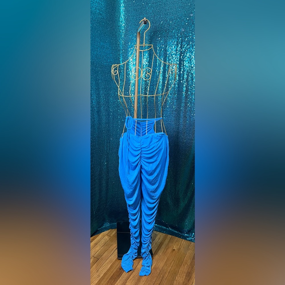 Blue slinky pants